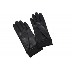 Aristide gants en cuir et résille noir