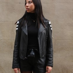 Barone veste en cuir bicolore